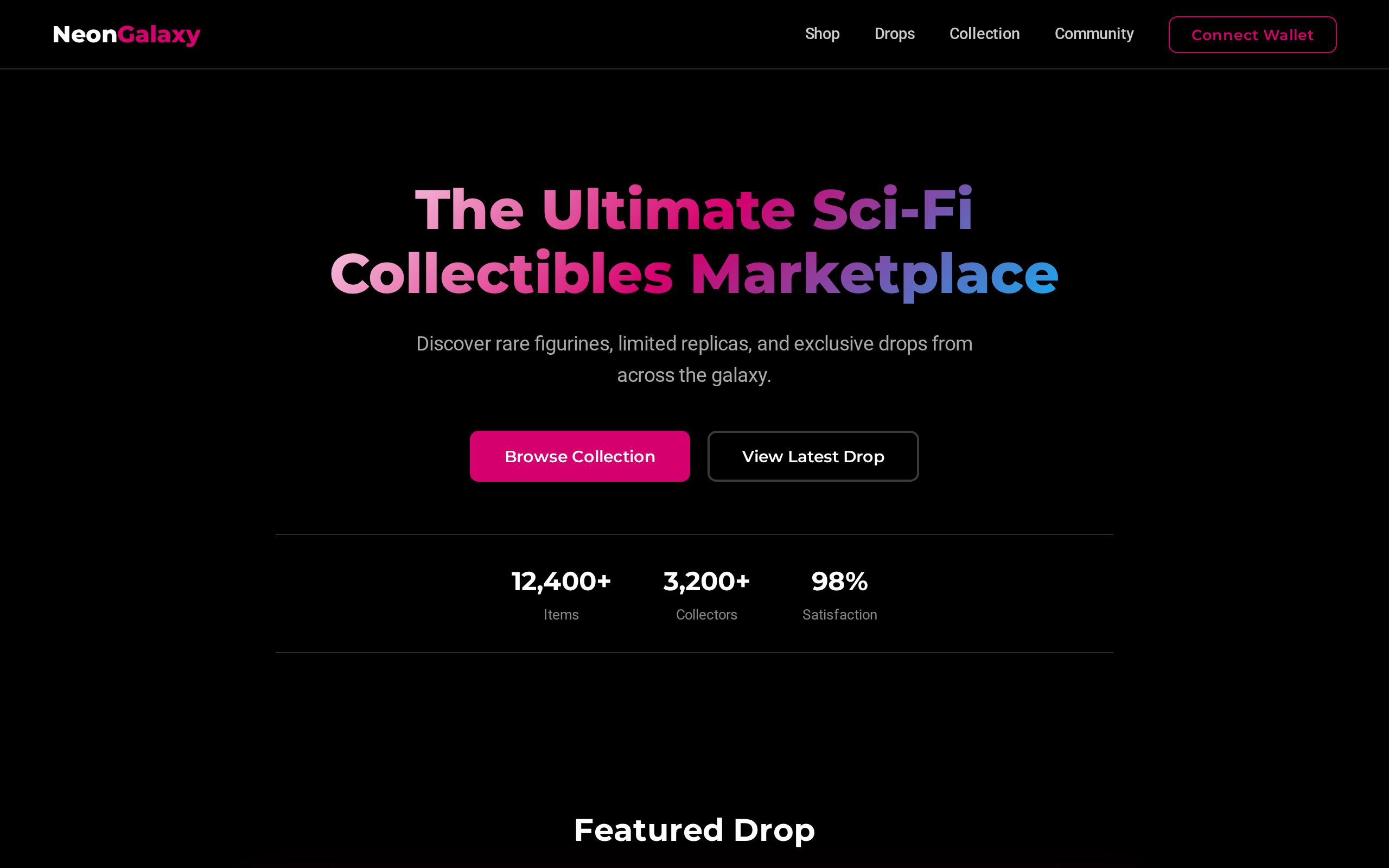 NeonGalaxy — Sci-Fi Collectibles Marketplace