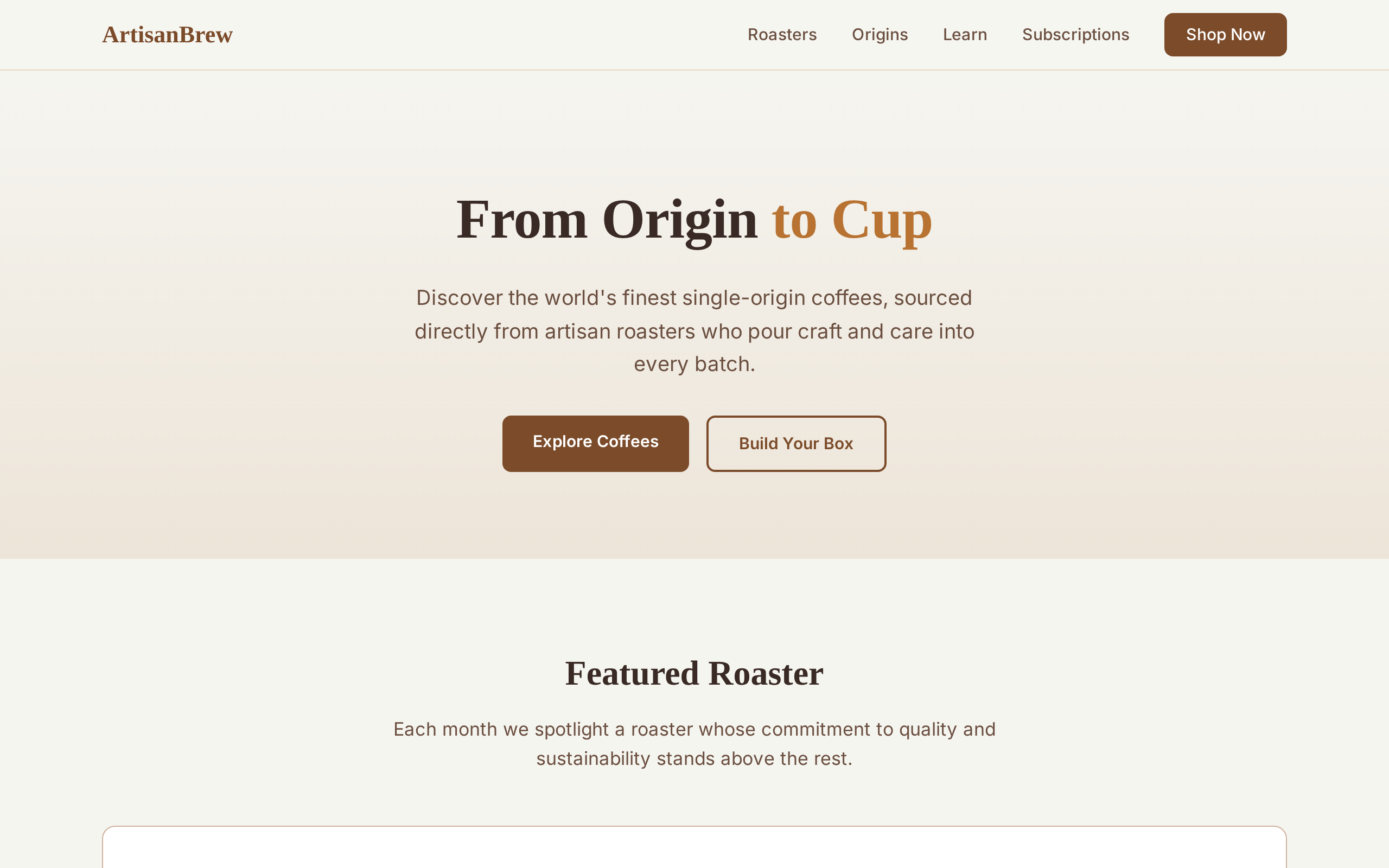 ArtisanBrew — Coffee Marketplace