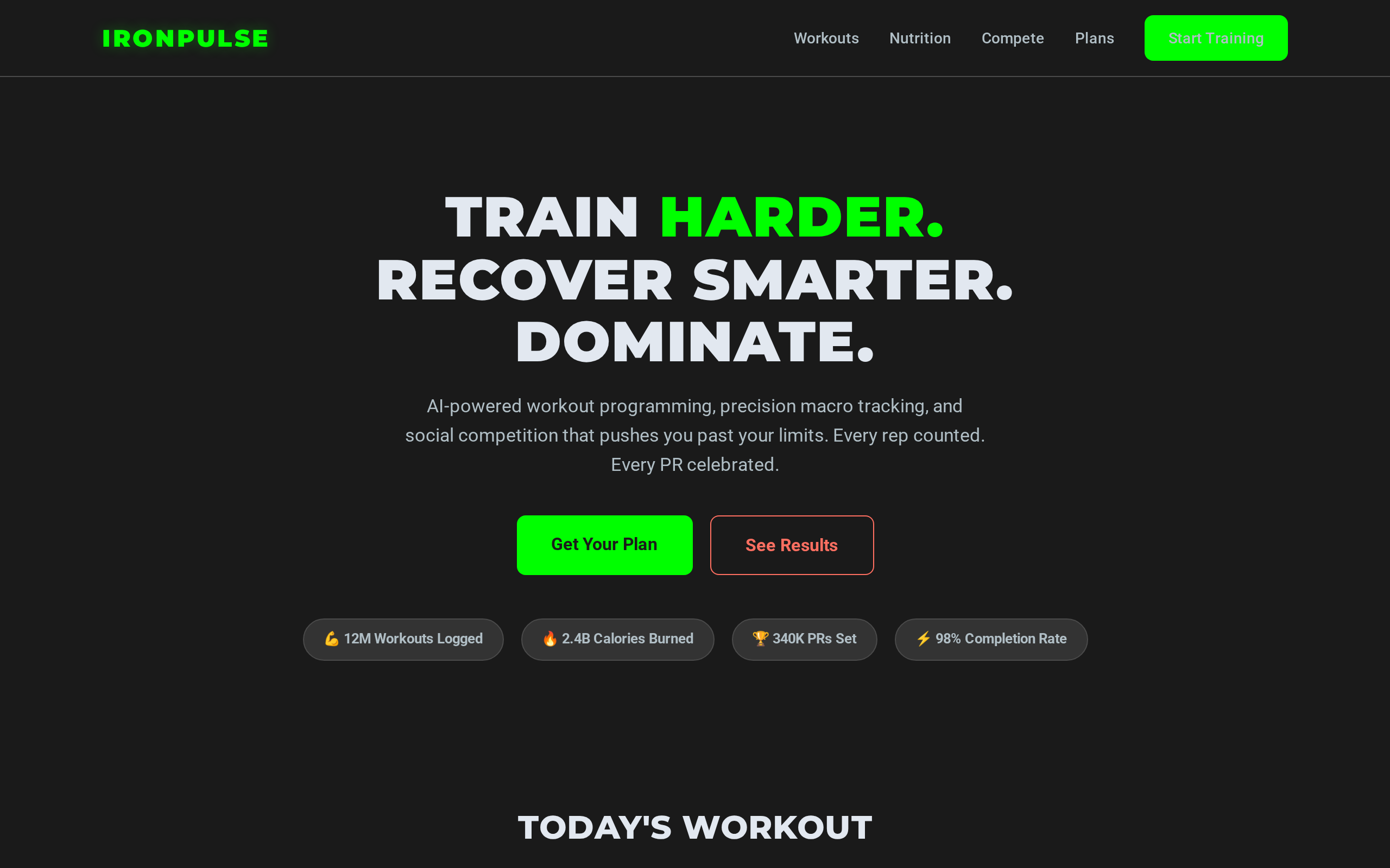 IRONPULSE — Gym & Fitness Tracker